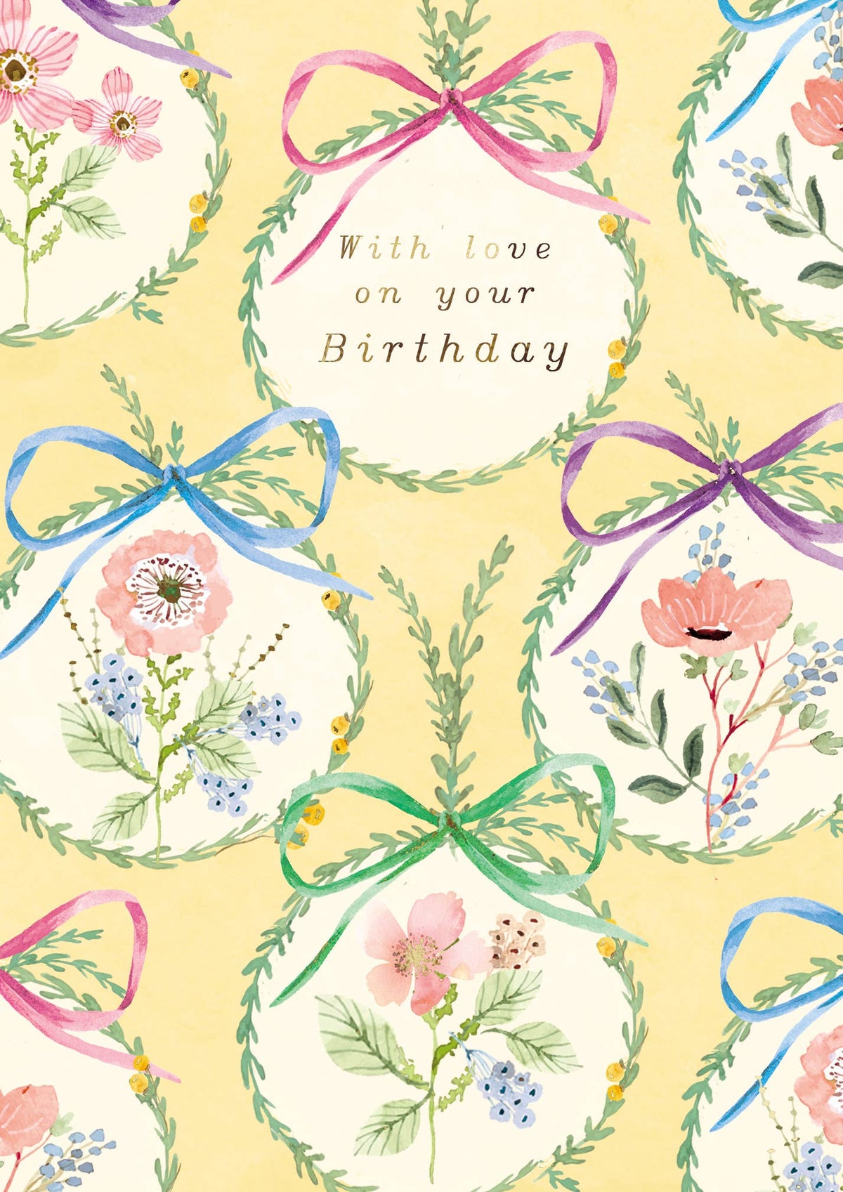 BIRTHDAY GREETING CARD POPPIES LING DESIGN