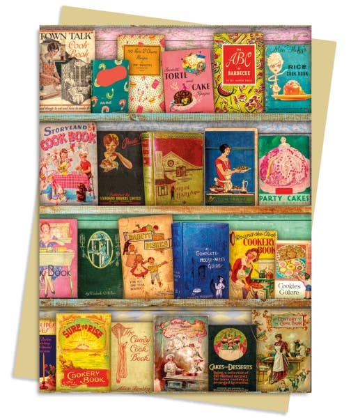 Aimee Stewart: Vintage Cook Book Library Greeting Card