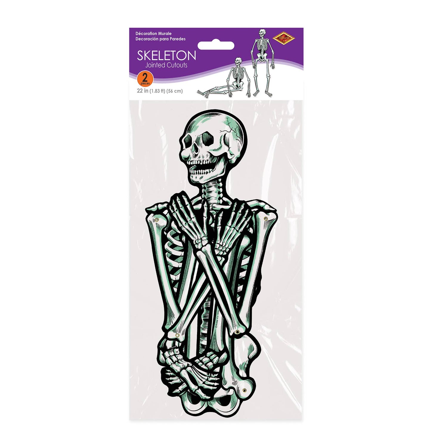 Jointed Cardstock Skeletons (Pack of 2 - 22"H)