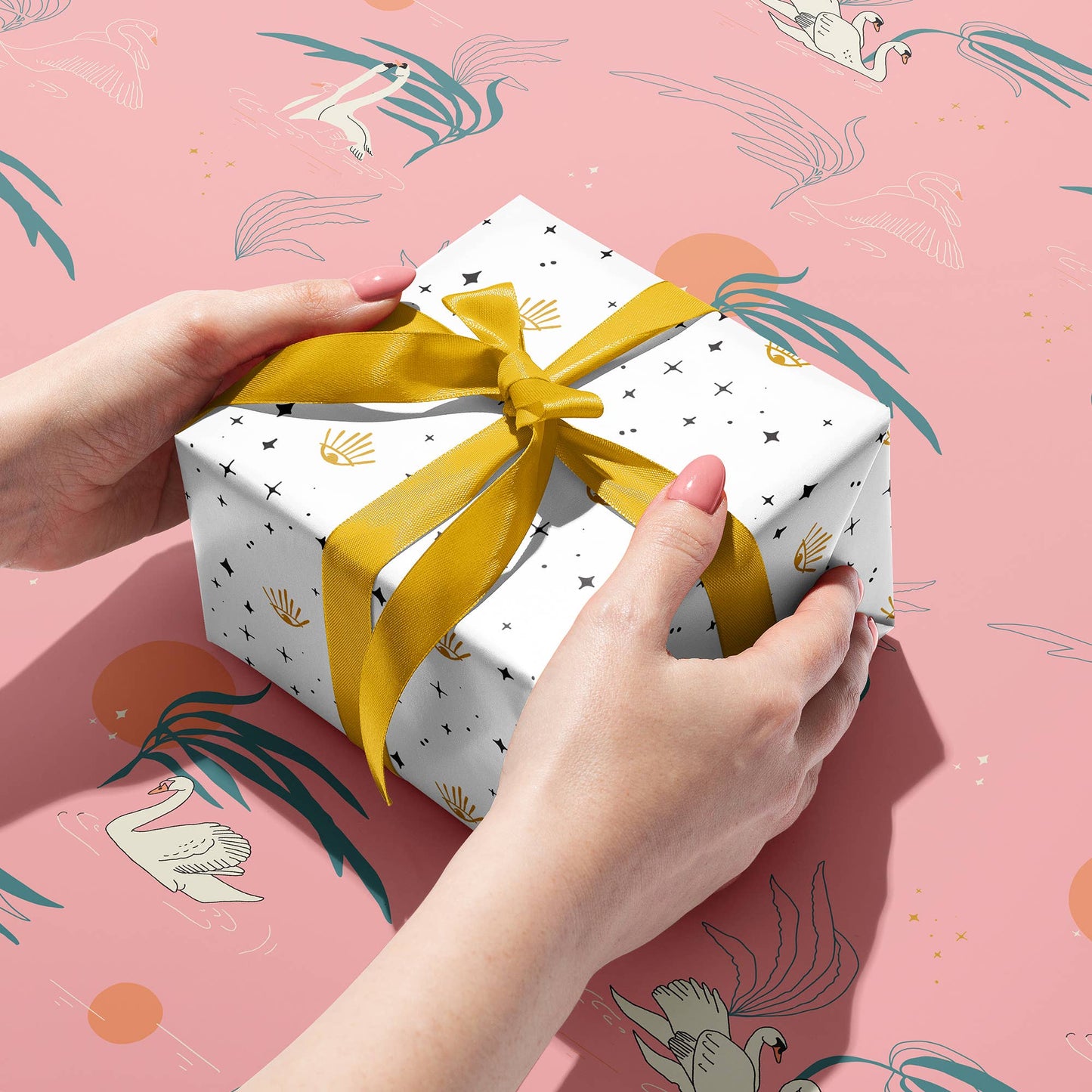 Swans Eco Gift Wrap, Pack of 3 Sheets