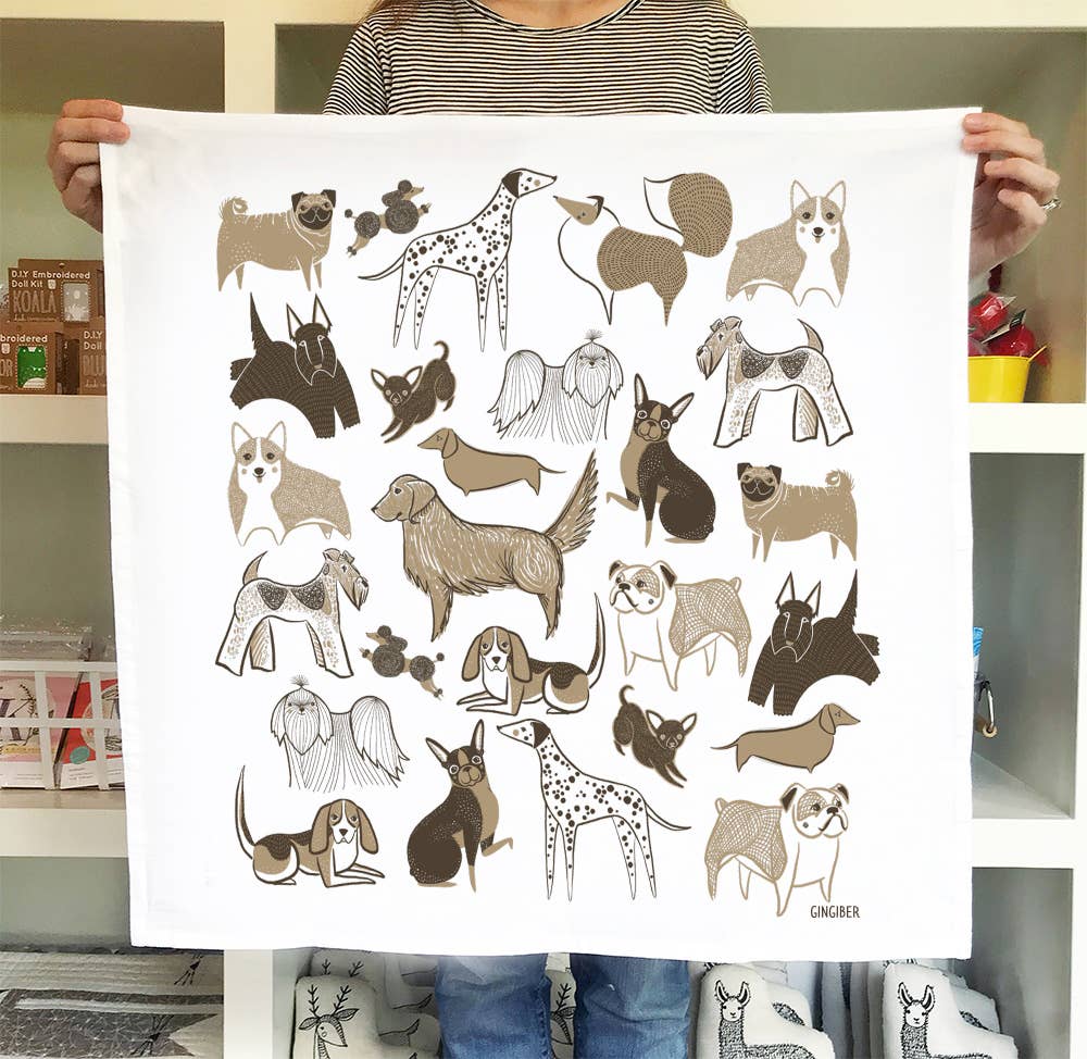 Dog Tea Towel - Dog Lover Kitchen Towel Decor