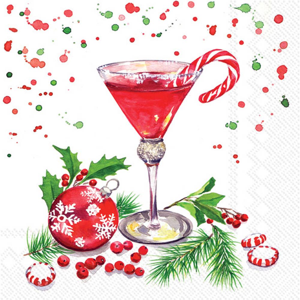 Paper Cocktail Napkins 20 ct Christmas Martini