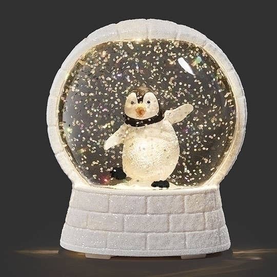 Lighted Penguin In Igloo, Shimmering Merry Lites
