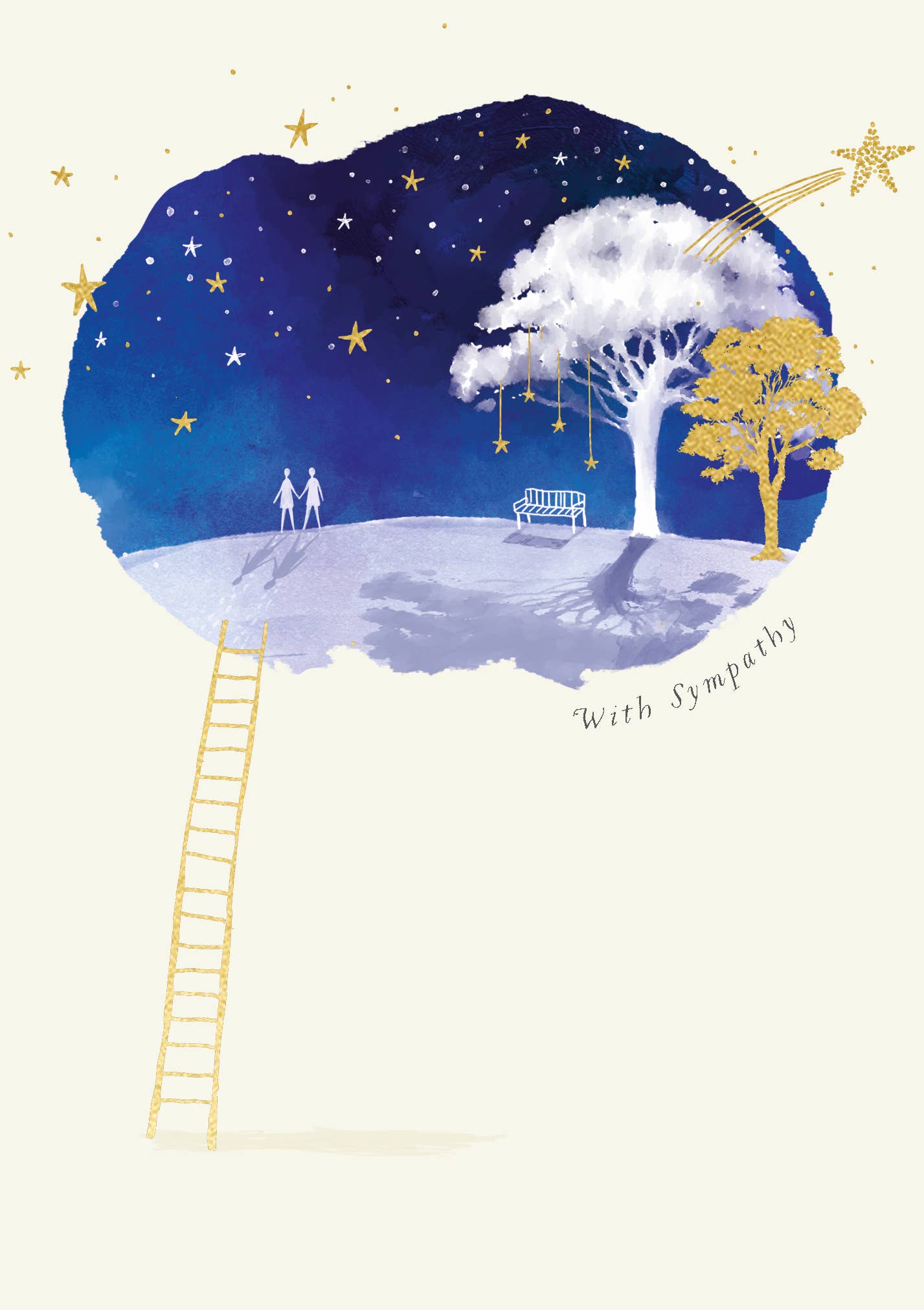 SYMPATHY GREETING CARD BENCH STARS LING DESIGN