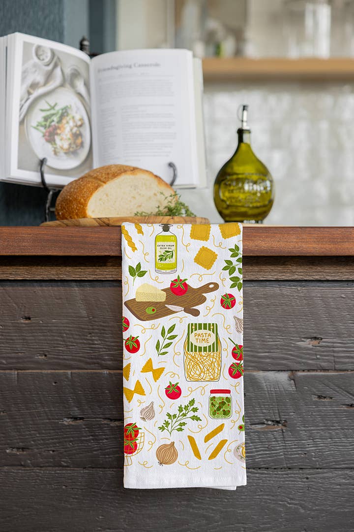 Pasta Night Tea Towel - Food Lover Kitchen Towel Decor