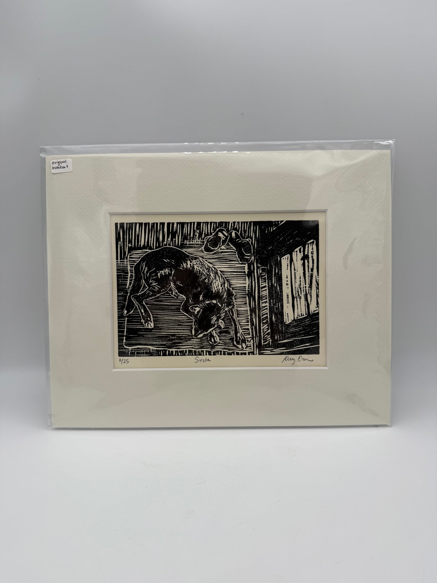 Siesta Original Woodcut 8x10 Print