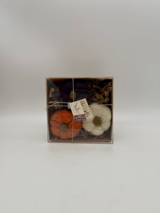 Felted Mini Soap Set - Pumpkin