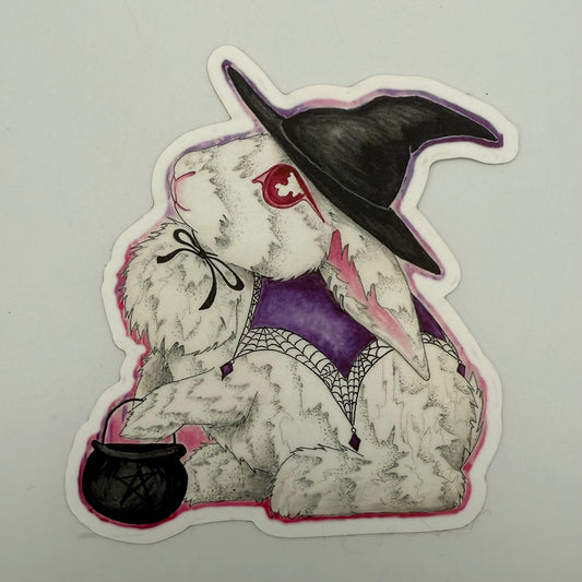 Halloween Bunny Sticker - Witch Bun