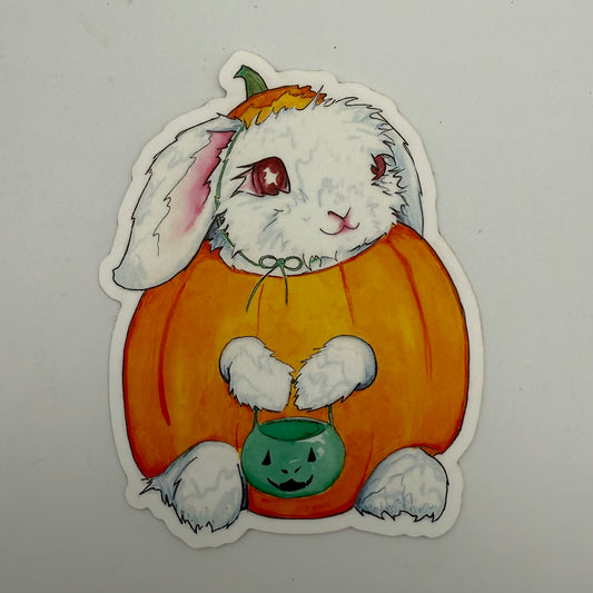 Halloween Bunny Sticker - Punkin