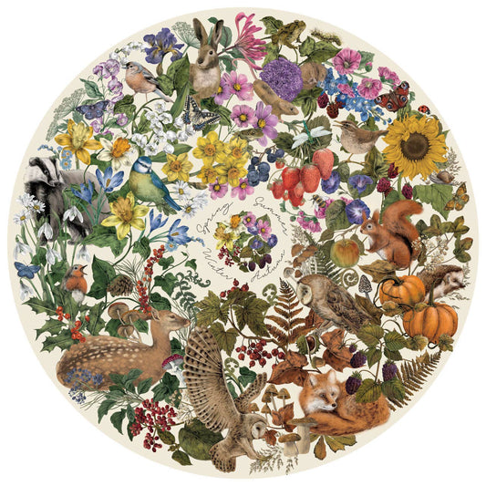 Art File: Nature's Seasons 500 piece circular jigsaw puzzle