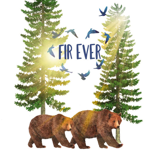 Bear Couples 5th Wood Fir - ever Anniversary Card - The Regal Find