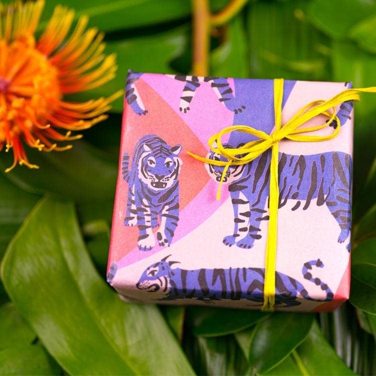 Blue Tigers • Double - Sided • Everyday Eco Wrapping Paper - The Regal Find