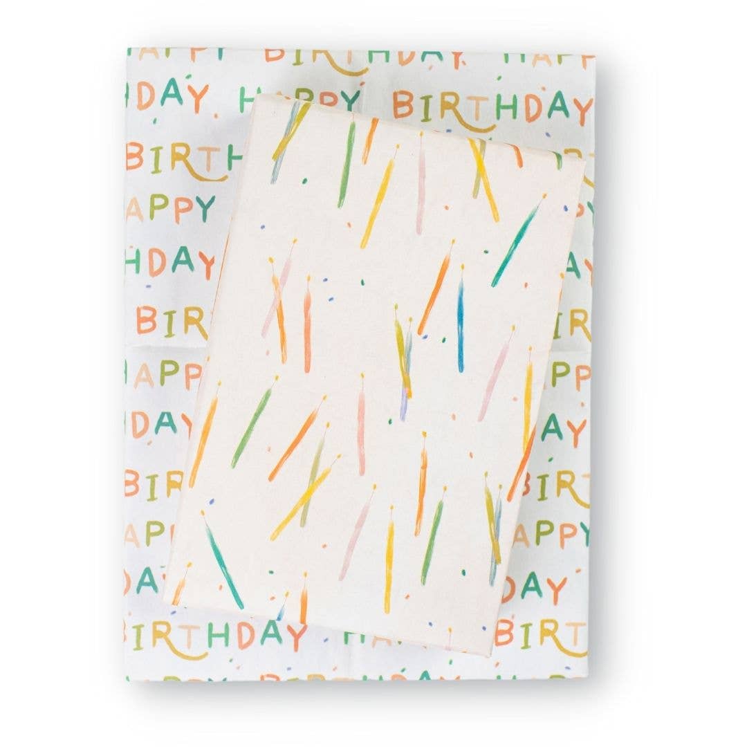 Candles/ Happy Birthday • Double - Sided Eco Wrapping Paper - The Regal Find