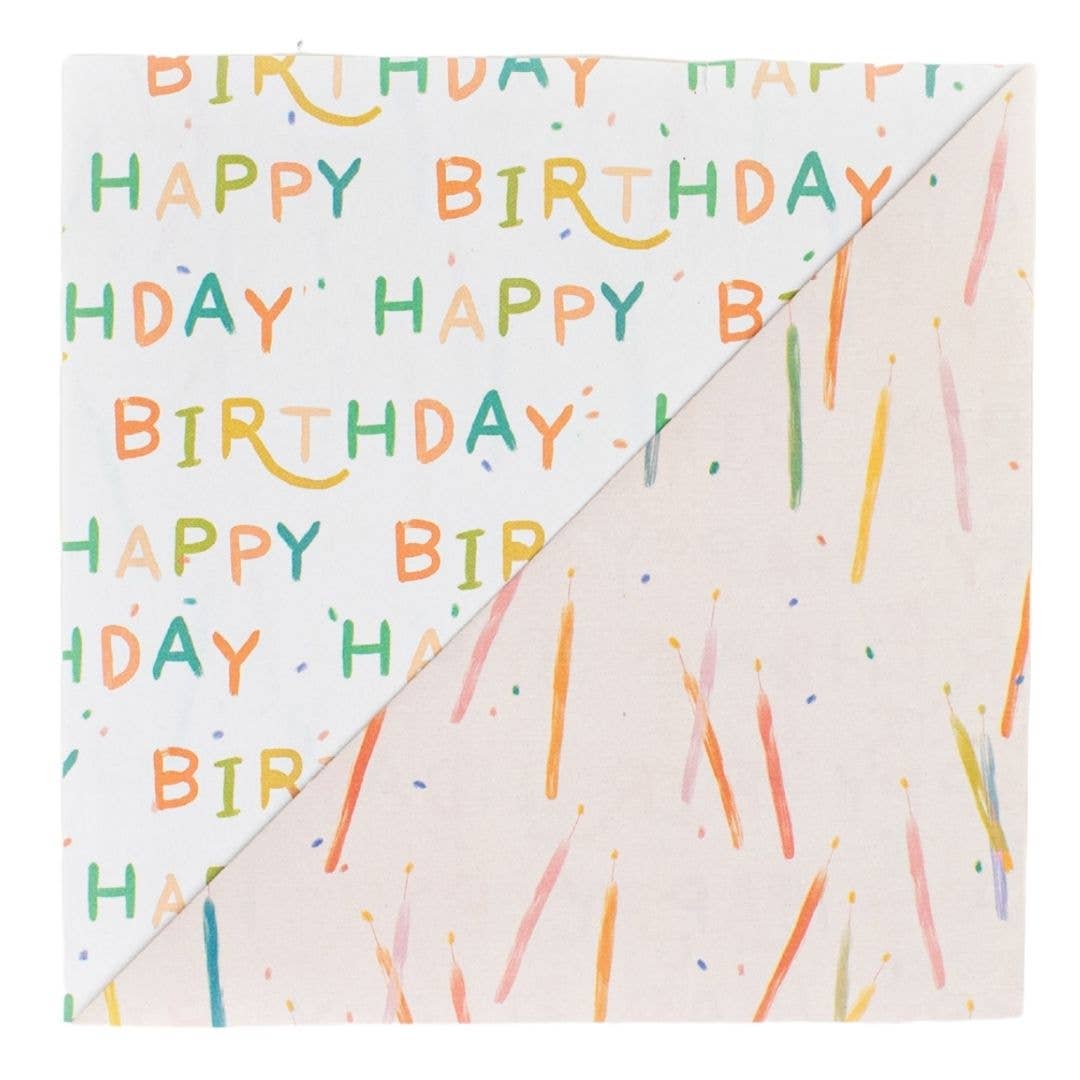 Candles/ Happy Birthday • Double - Sided Eco Wrapping Paper - The Regal Find