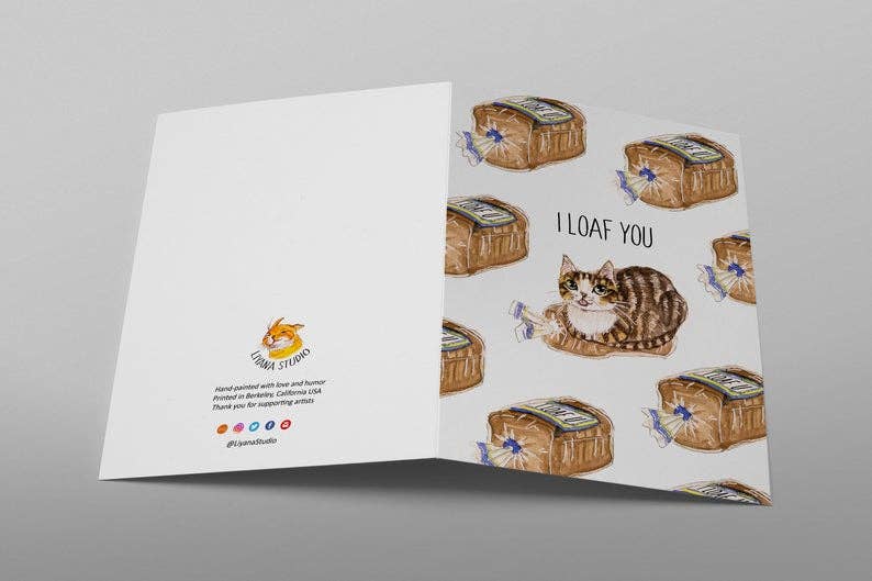 Cat Loaf You - Funny Valentines Day Card - The Regal Find