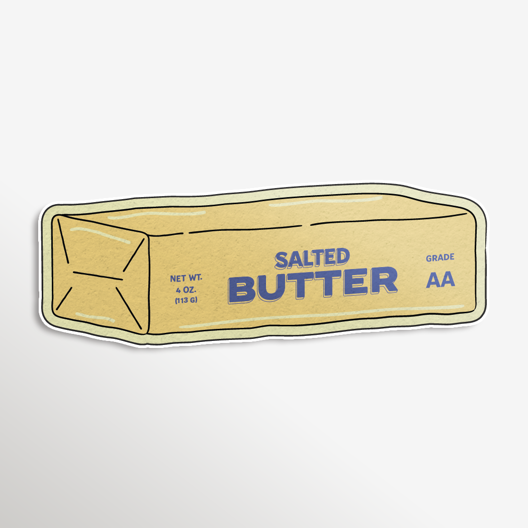 Salted Butter Sticker (funny gifts, foodie humor)