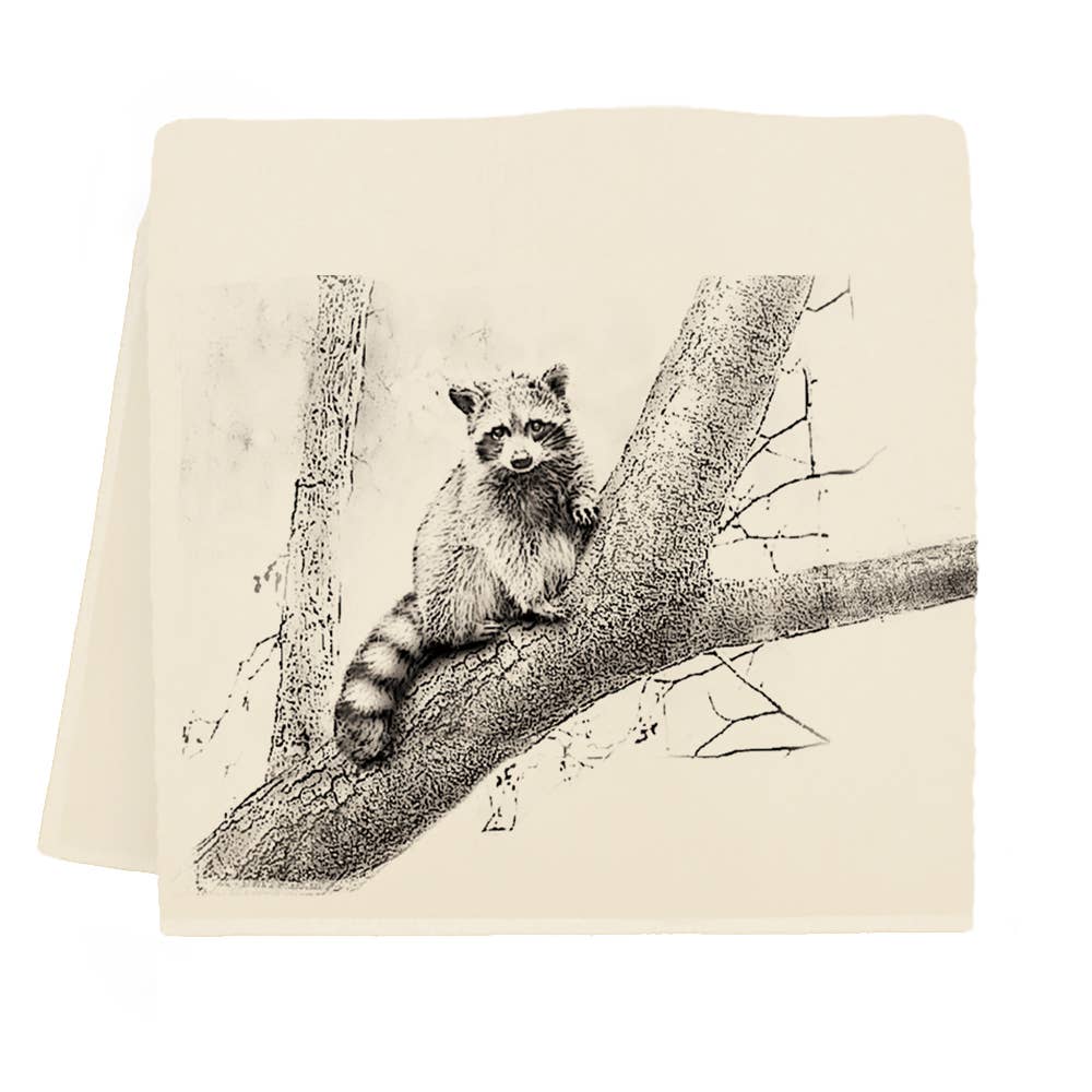American Woodlands Collective Raccoon Tea Towel