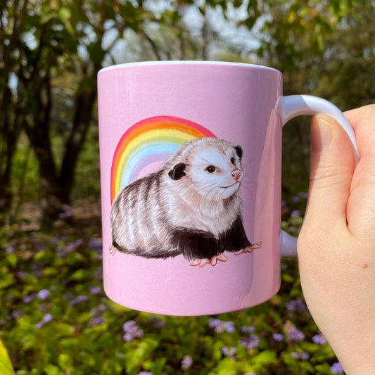 Happy the Opossum Rainbow Pride 11 oz Ceramic Mug