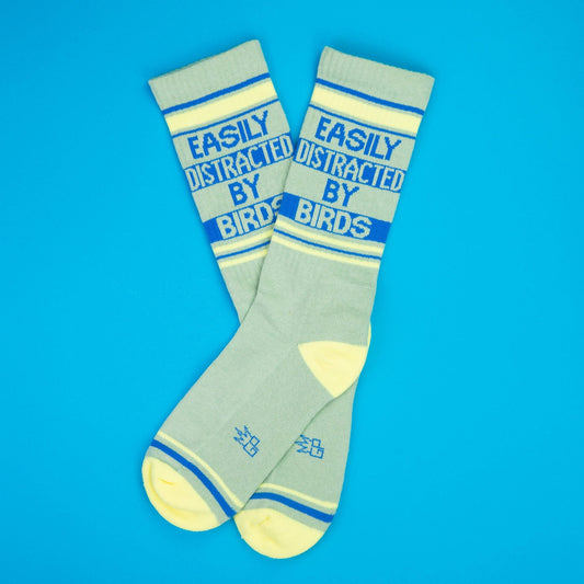 Easily Distracted By Birds Gym Crew Socks - The Regal Find