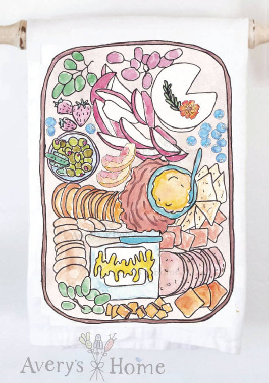 Charcuterie Cheese Board Tea Towel