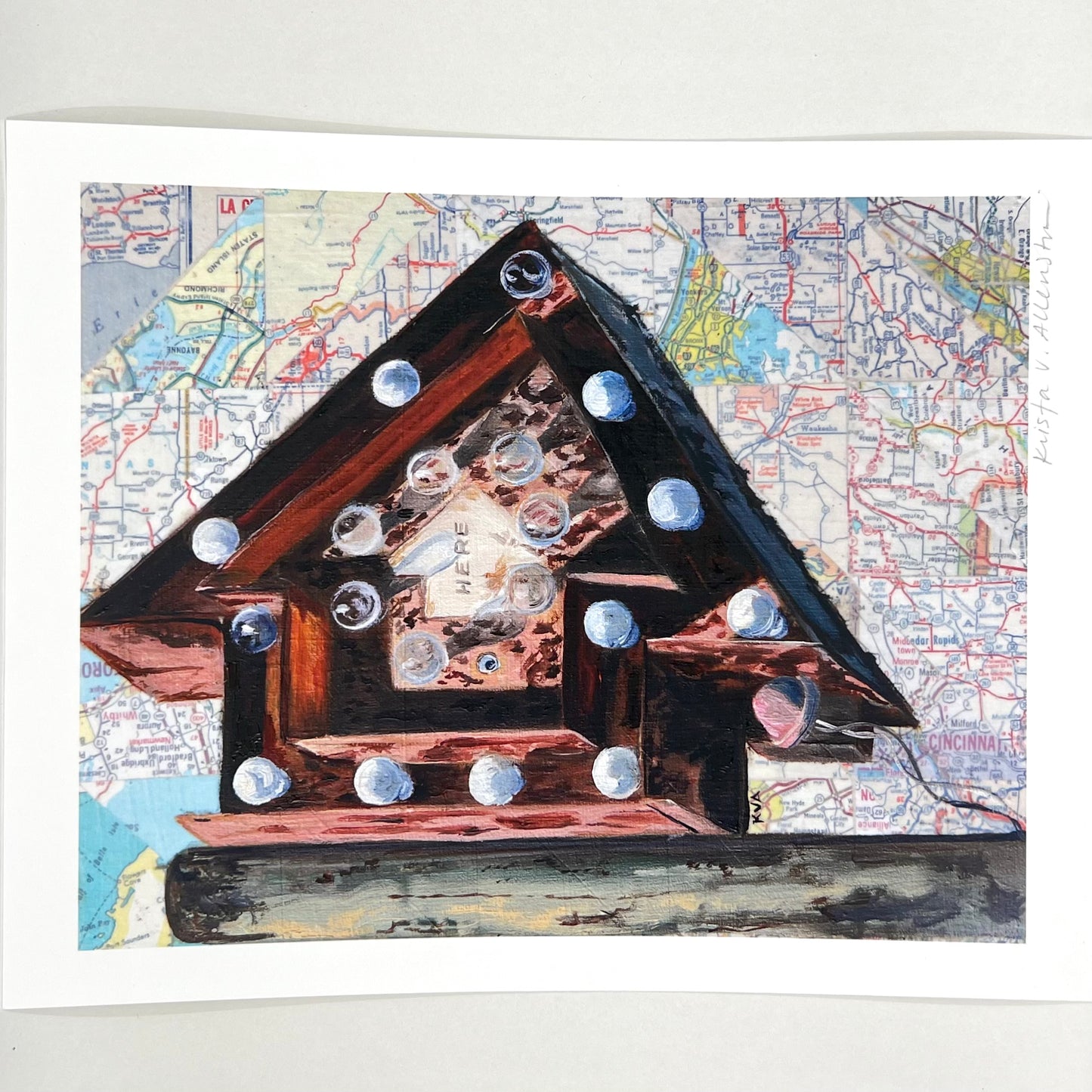 Here Arrow Map Print