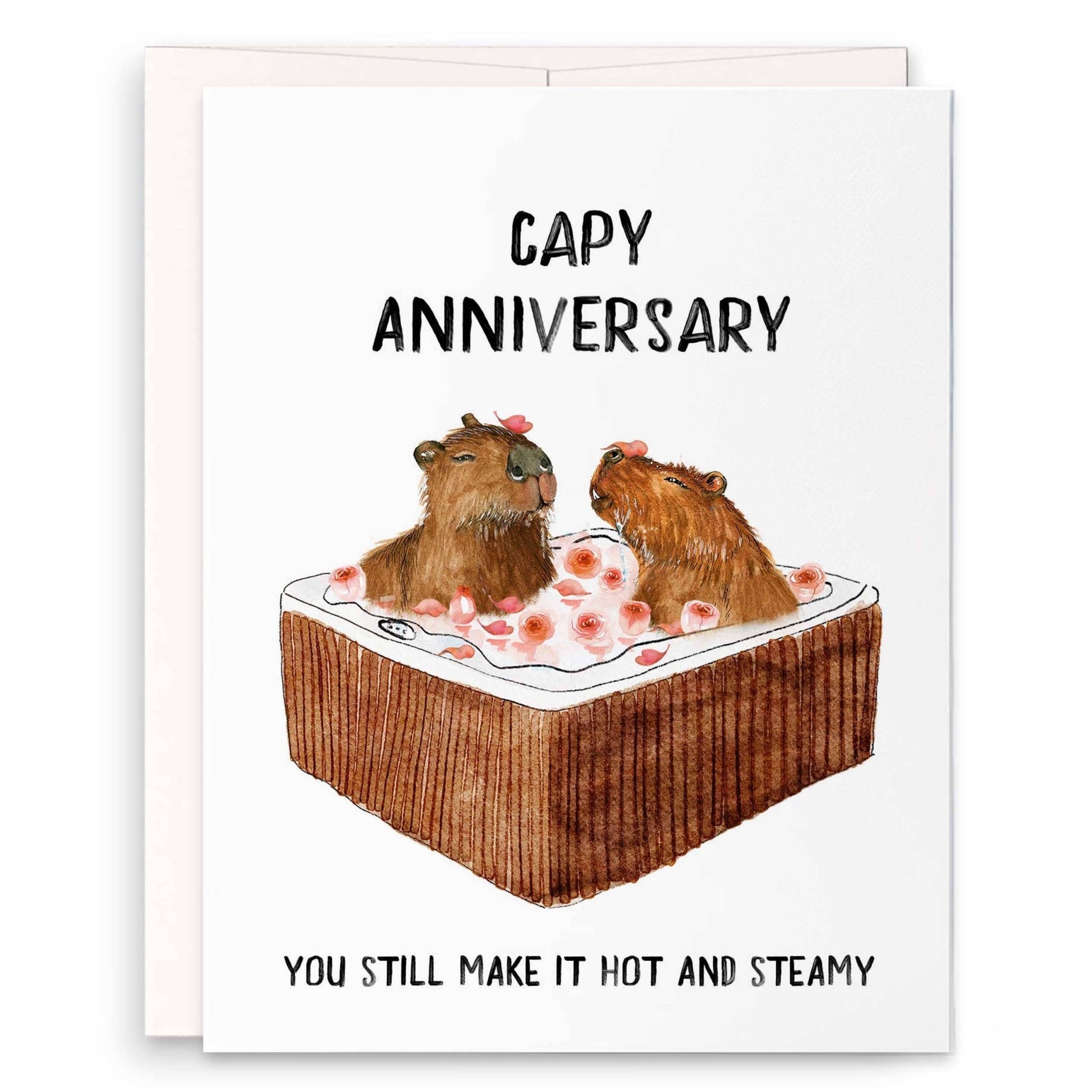 Hot Tub Capybara - Funny Anniversary Card - The Regal Find