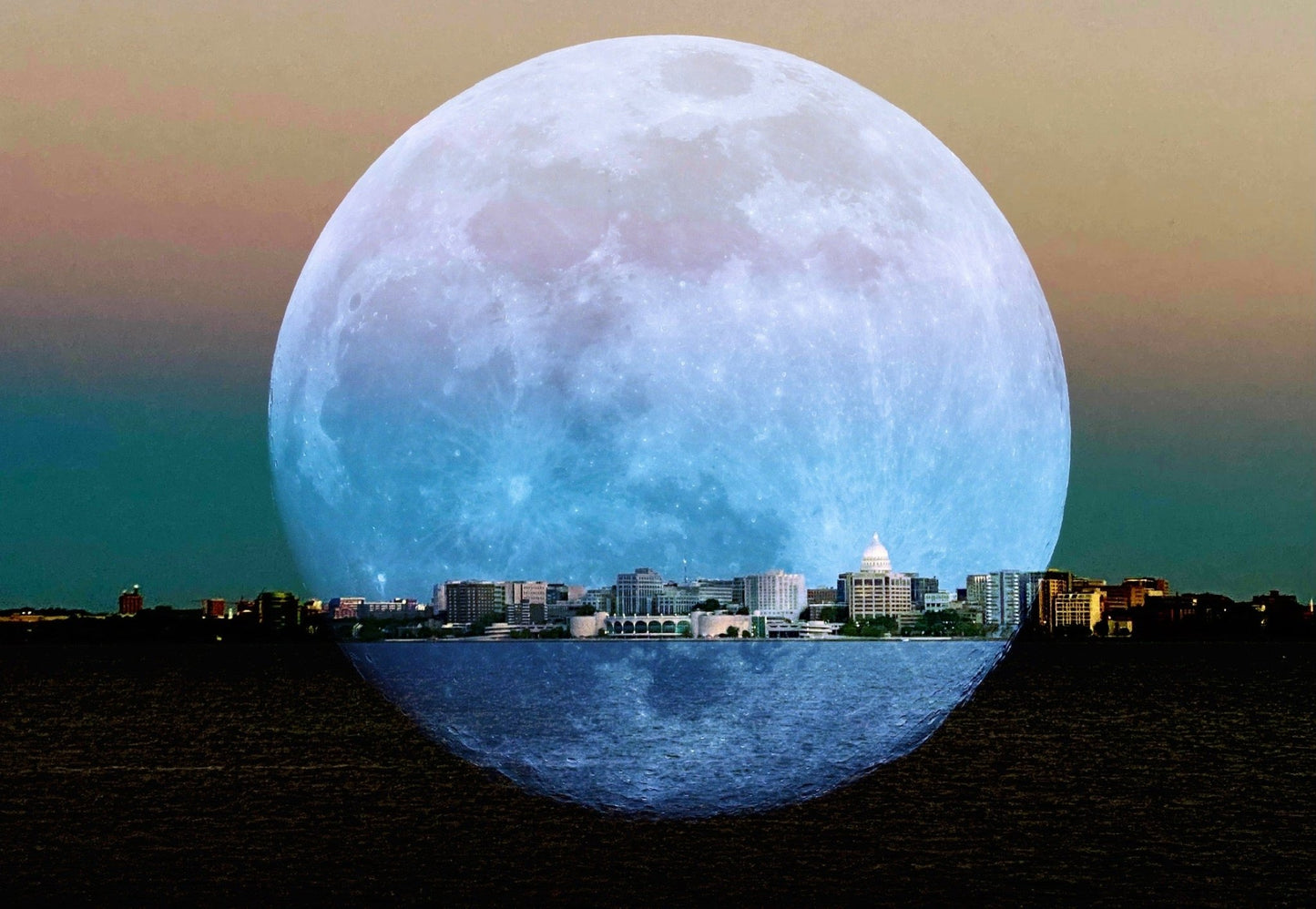 Moon over Madison Skyline - The Regal Find