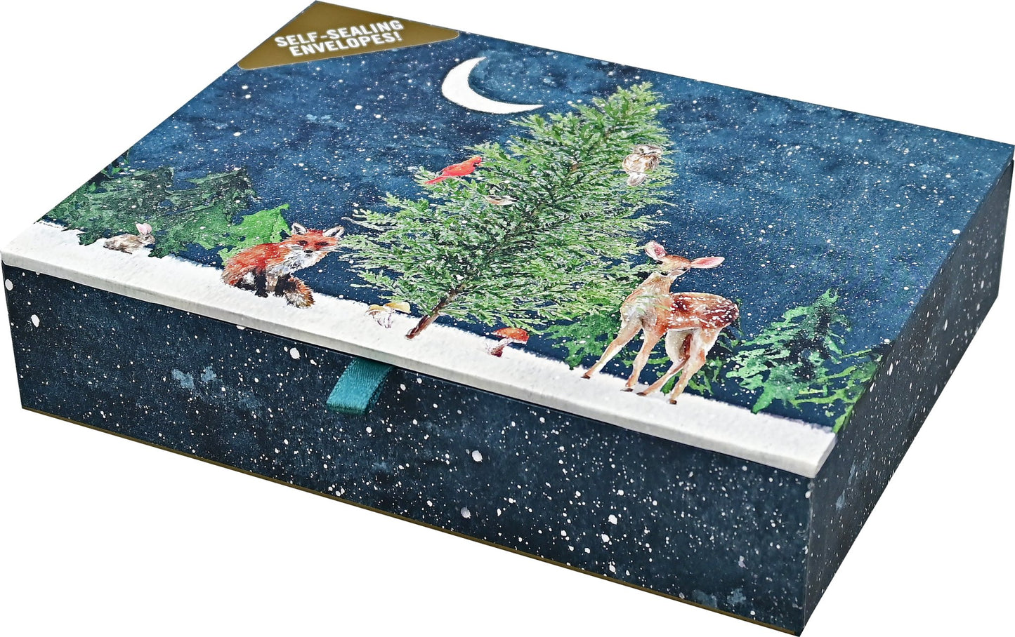 Moonlit Forest Friends Deluxe Boxed Holiday Cards - The Regal Find