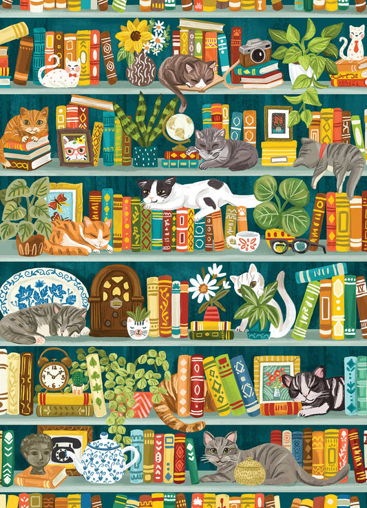 The Purrfect Bookshelf - 1000 Piece Puzzle - The Regal Find