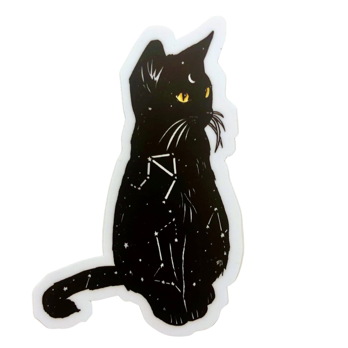 Black Cat with Yellow Eyes Sticker