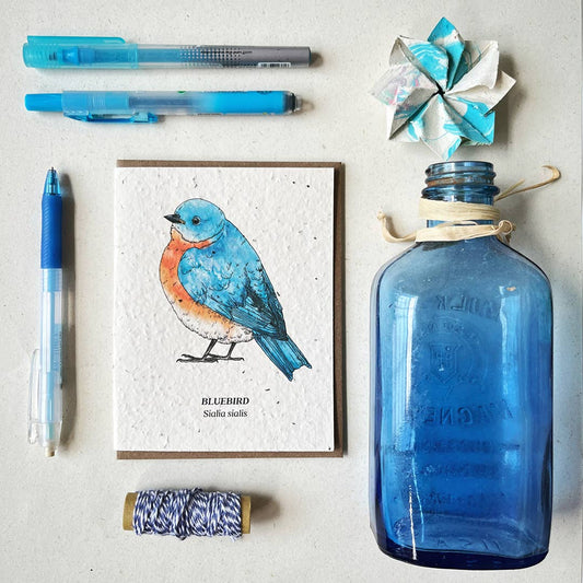 Bluebird Plantable Wildflower Seed Card: No Sleeves - The Regal Find