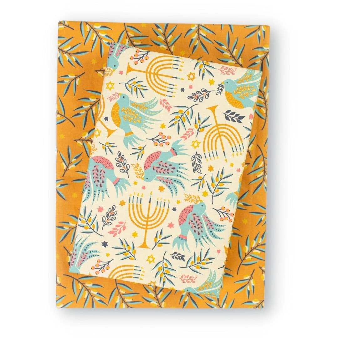 Hanukkah Doves • Double-sided Eco Wrapping Paper • Holiday - The Regal Find