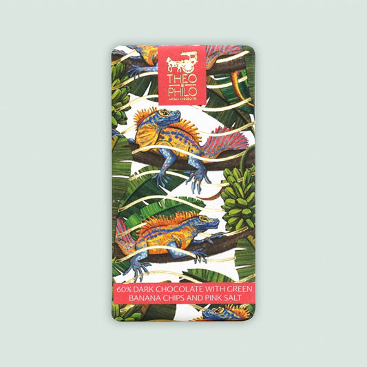 Theo & Philo Dark Chocolate w/ Green Banana Chips & Salt 60%