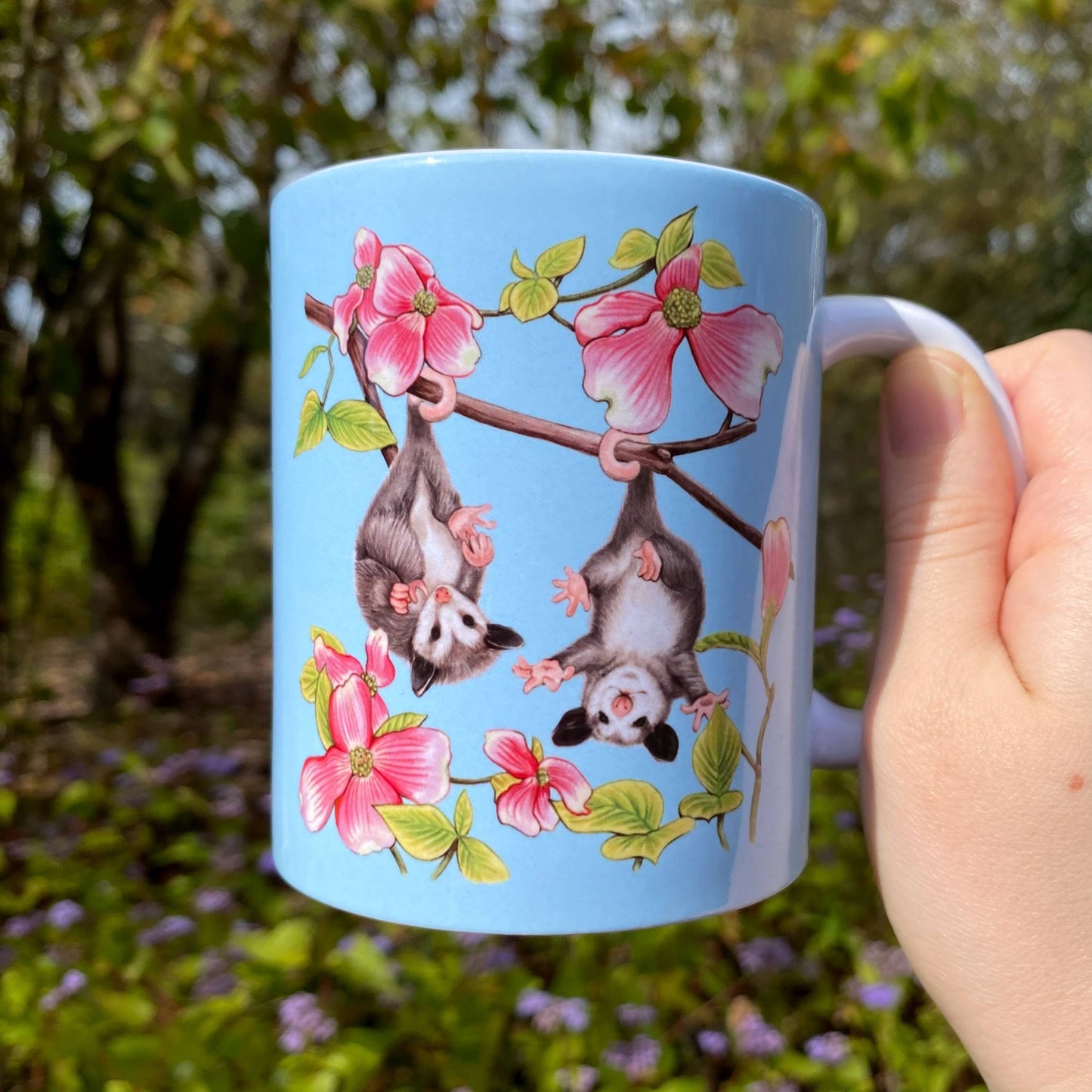Baby Opossums and Dogwood 11 oz Ceramic Mug