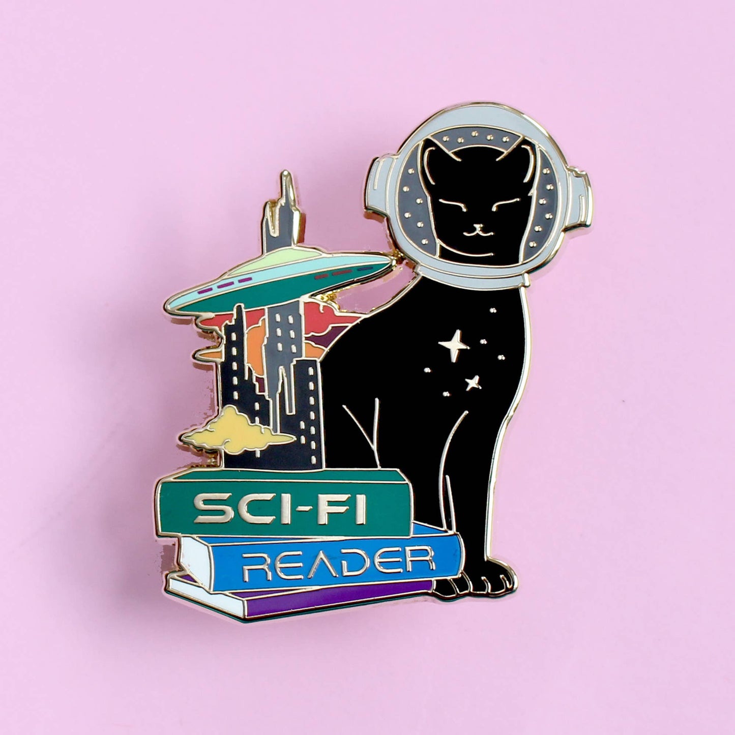 SciFi Cat Enamel Pin