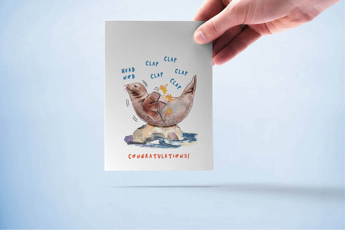 Claps Congrats Seal OF Approval - Funny Congratulations Card