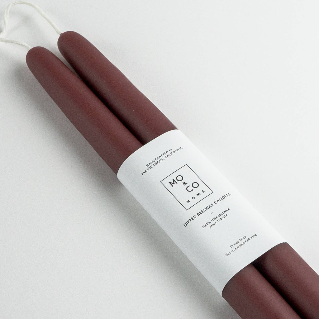 100% Beeswax Taper Candles | Burgundy: 10 Inches - The Regal Find