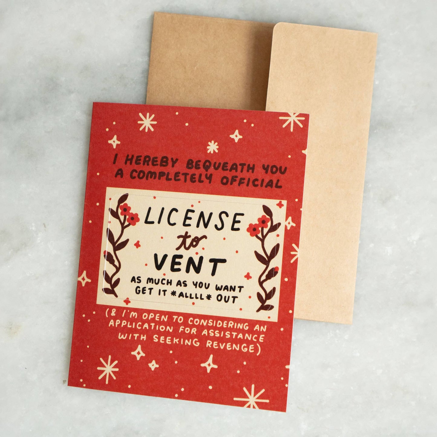 License to Vent - Punch-Out Novelty Card
