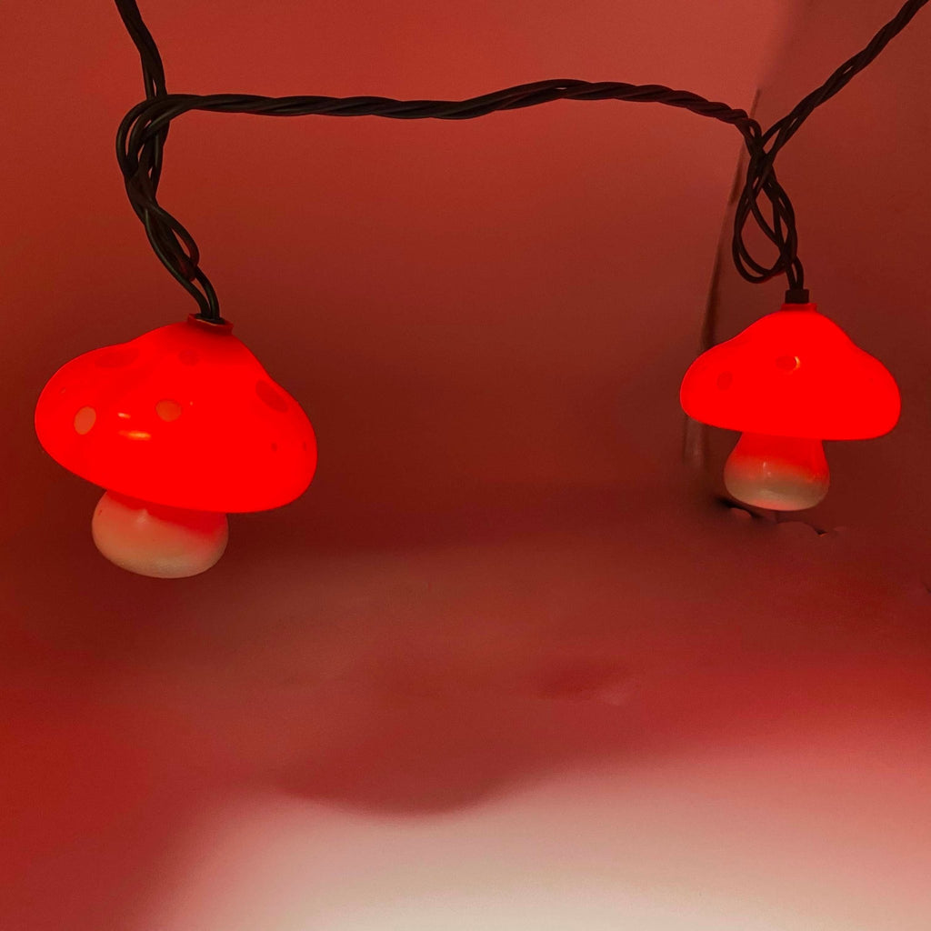 12' UL 10 - Light Mushroom Light Set With Green Wire - The Regal Find