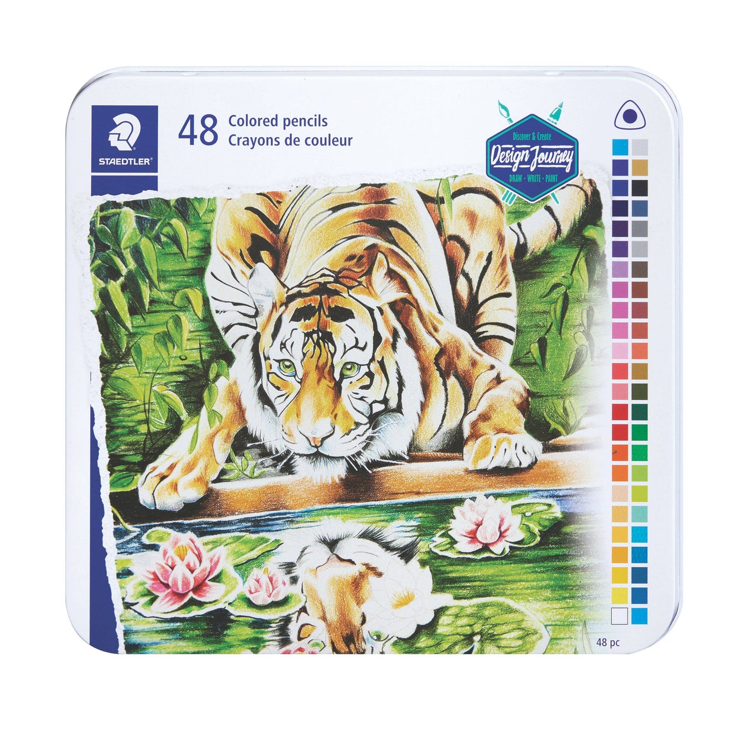 STAEDTLER 48pc Triangular Colored Pencils in Metal Tin