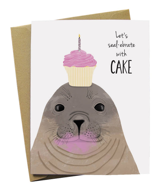 Seal Cake - Birthday Card