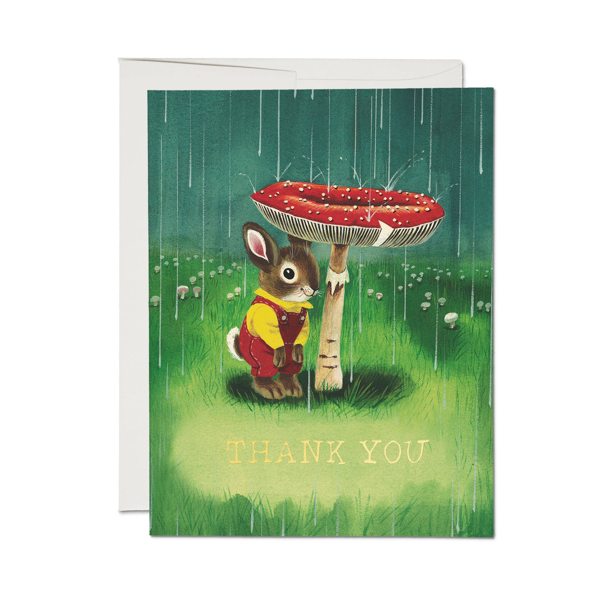 Richard Scarry Bunny and Mushroom greeting card: Single