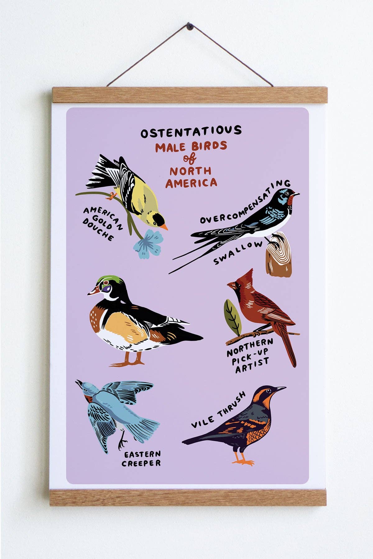 Male Birds Print: Blue / Small - 8" x 10"