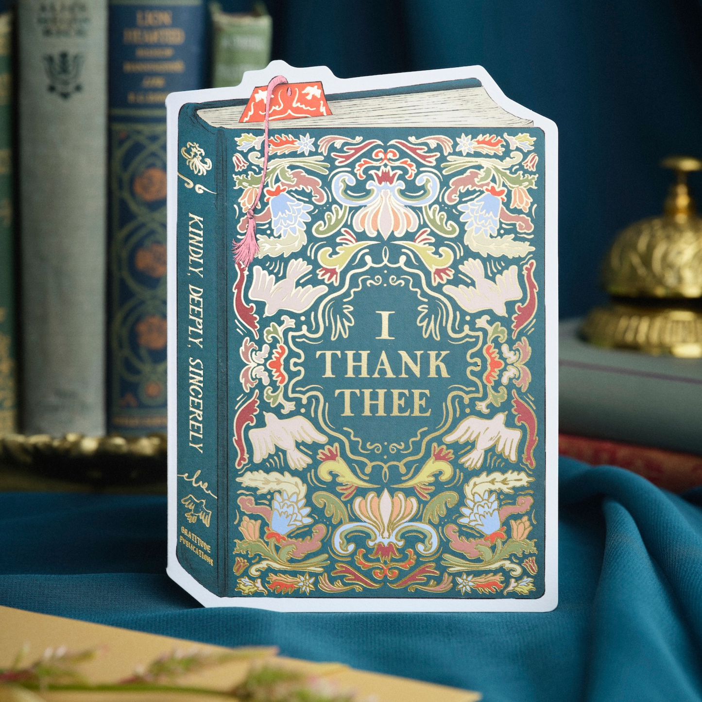 Thank Thee Book Cover Diecut Card