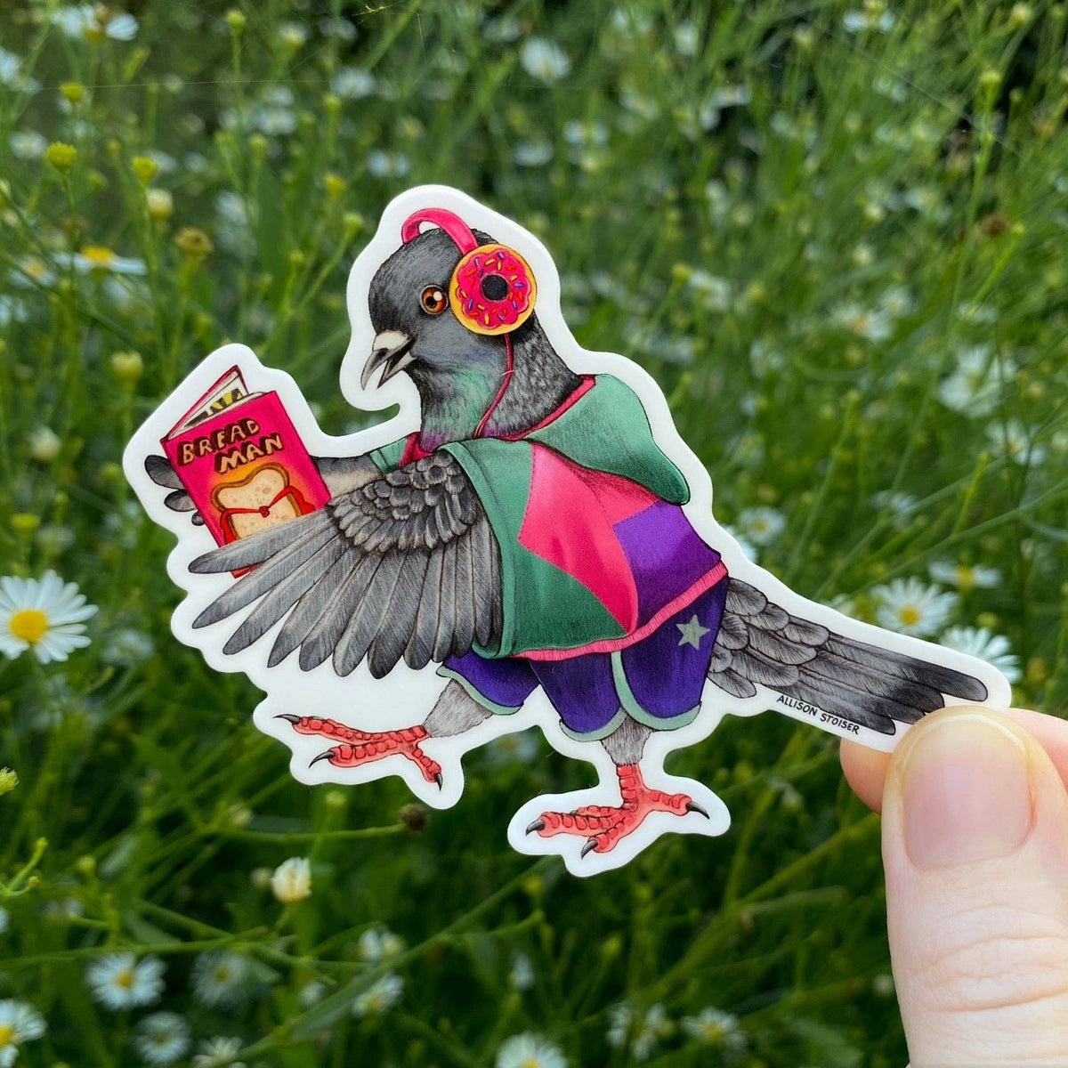 Comic Book Pigeon Vinyl Sticker