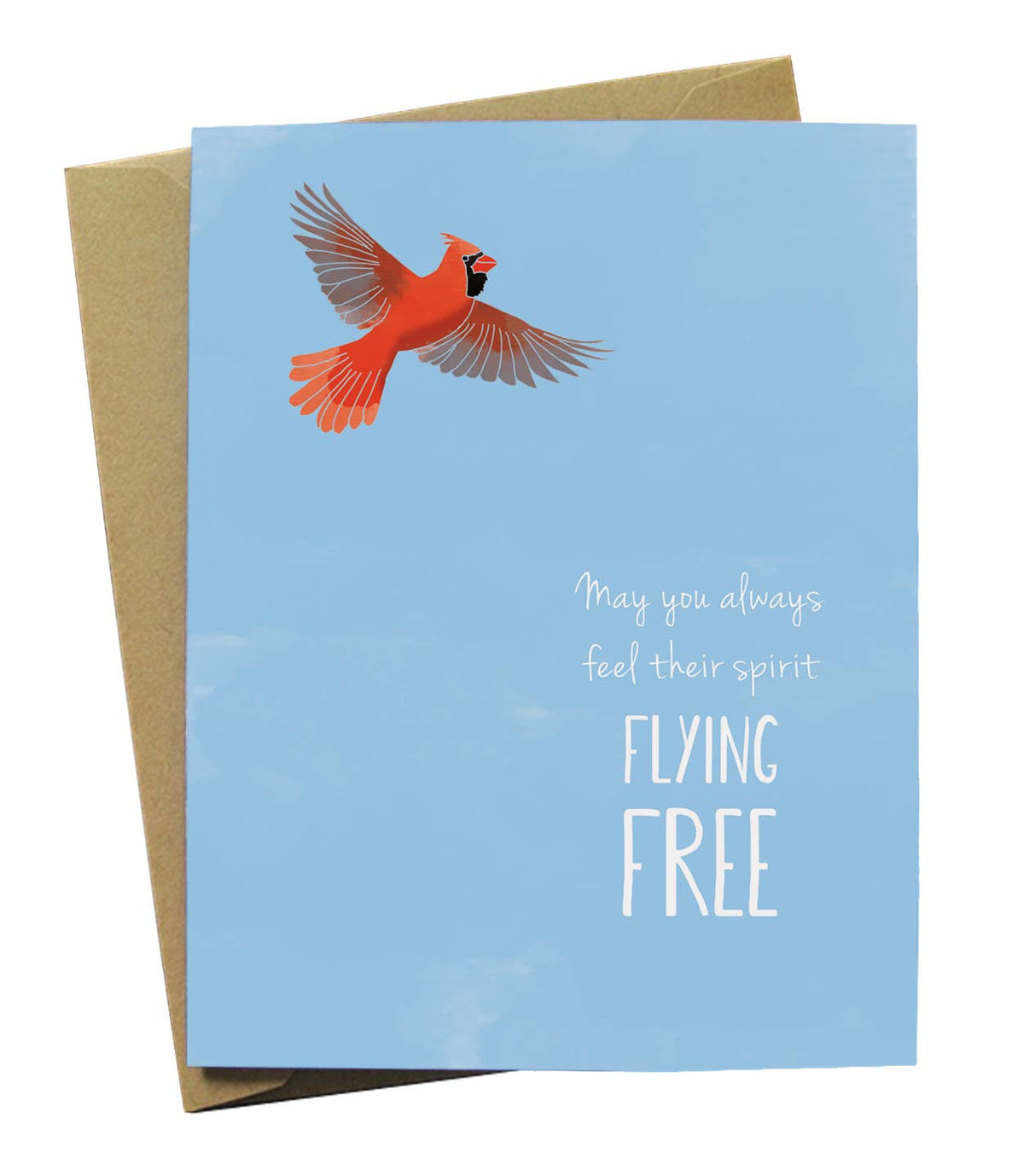 Cardinal Flying Sympathy Card