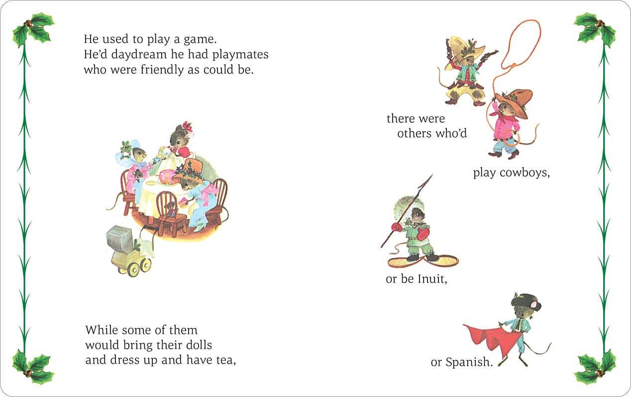 Illustrated page from a children's book with characters playing and text.
