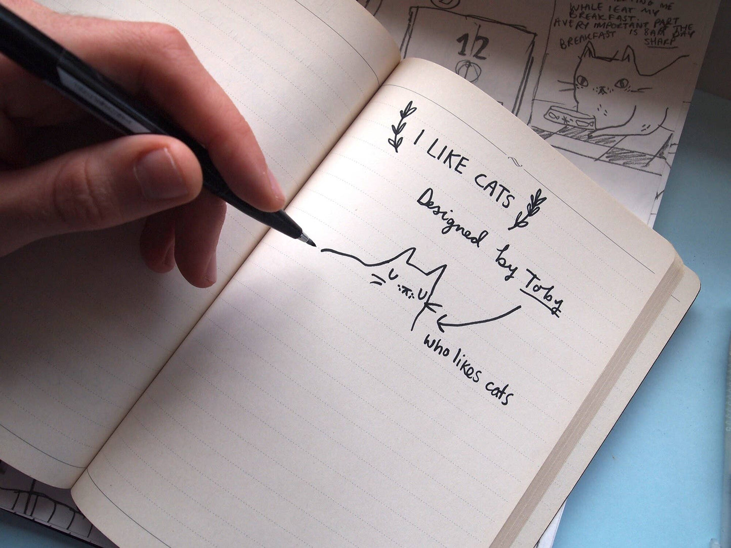 Retro Chocolate Cat Themed Greetings Card