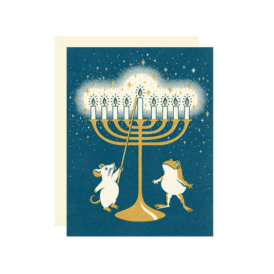 Menorah Hanukkah Card: Single