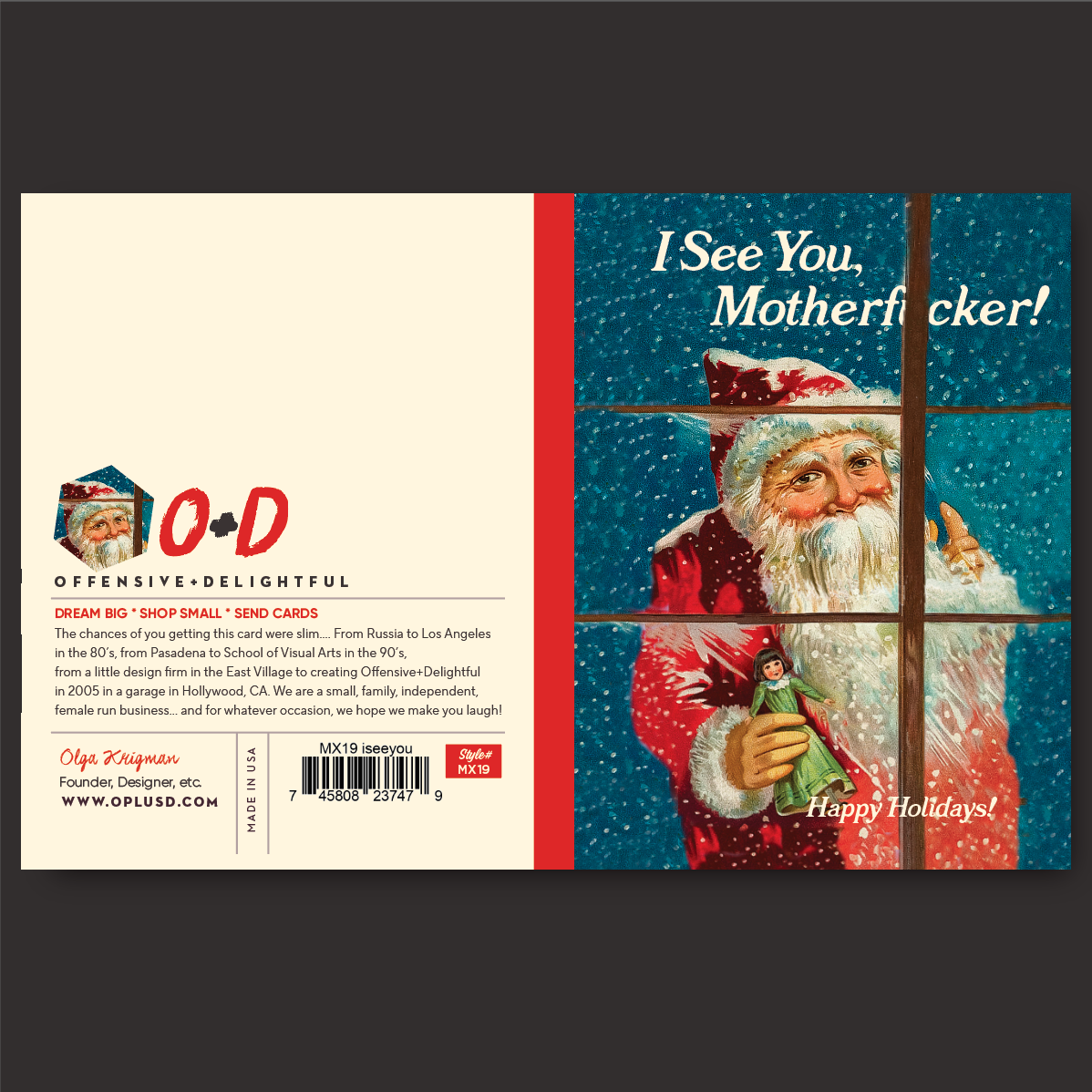 I SEE YOU! santa christmas card
